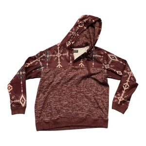 Hooey Maroon Patterned Hoodie